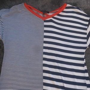 A Half and Half striped shirt Size Large